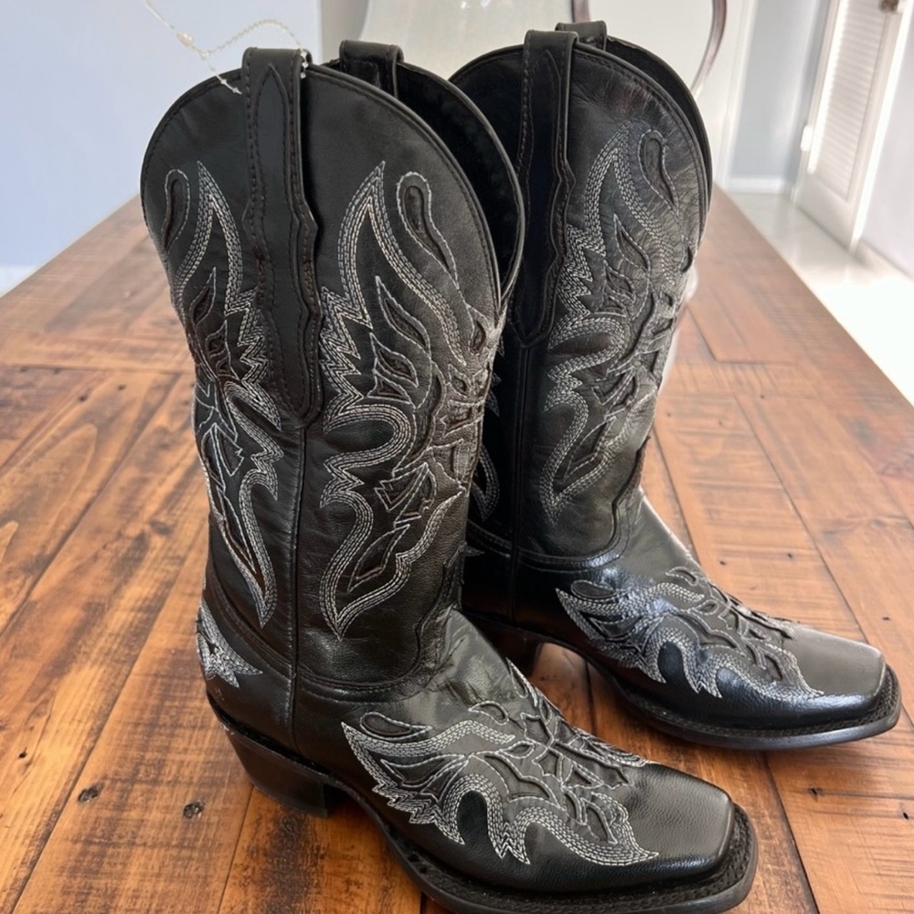 El General Black and Silver Heeled Boots